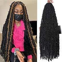 ZRQ 6 حزم سوبر طويلة الفراشة Locs الشعر 42 بوصة الأسود المنكوبة Locs الكروشيه الضفائر الشعر قبل حلقة آلهة Locs ملحقات الشعر الاصطناعية اليدوية لينة Locs للنساء 1 B #