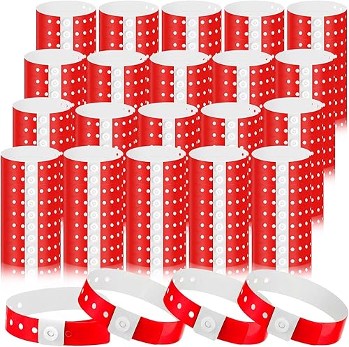 Miniatura 30 de Henoyso 300 pulseras de plástico multicolor para eventos, pulsera de vinilo de plástico para eventos, identificación de banda de brazo