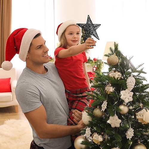 Vista 20 de URATOT - Decoración de estrella para árbol de Navidad con diamantina. Oro rosa