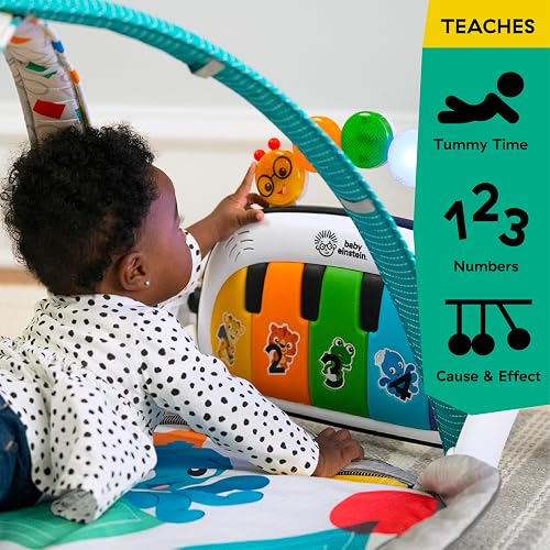 Baby Einstein 4-in-1 Kickin Tunes Play Gym, Tummy Time Baby Play Mat with Kick Piano, Music & Language Discovery, Sensory Toys, Lights & Sounds, for Newborns & Up - 6