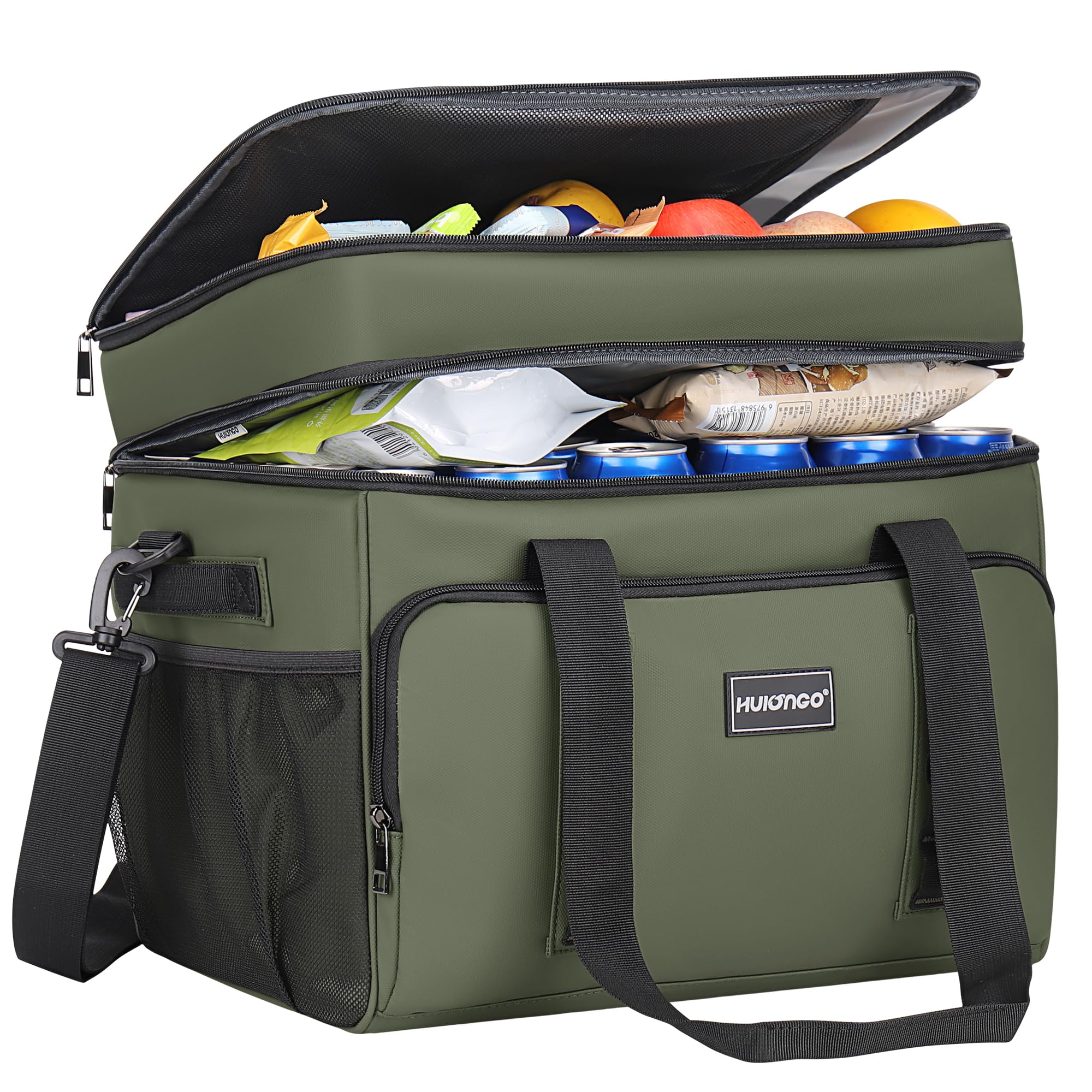 Hulongo Bolsa Térmica Isotérmica Grande Bolsa Nevera Doble Impermeable a Prueba de Fugas para Picnic, Viajes, Camping, Compras y Pesca, 42L