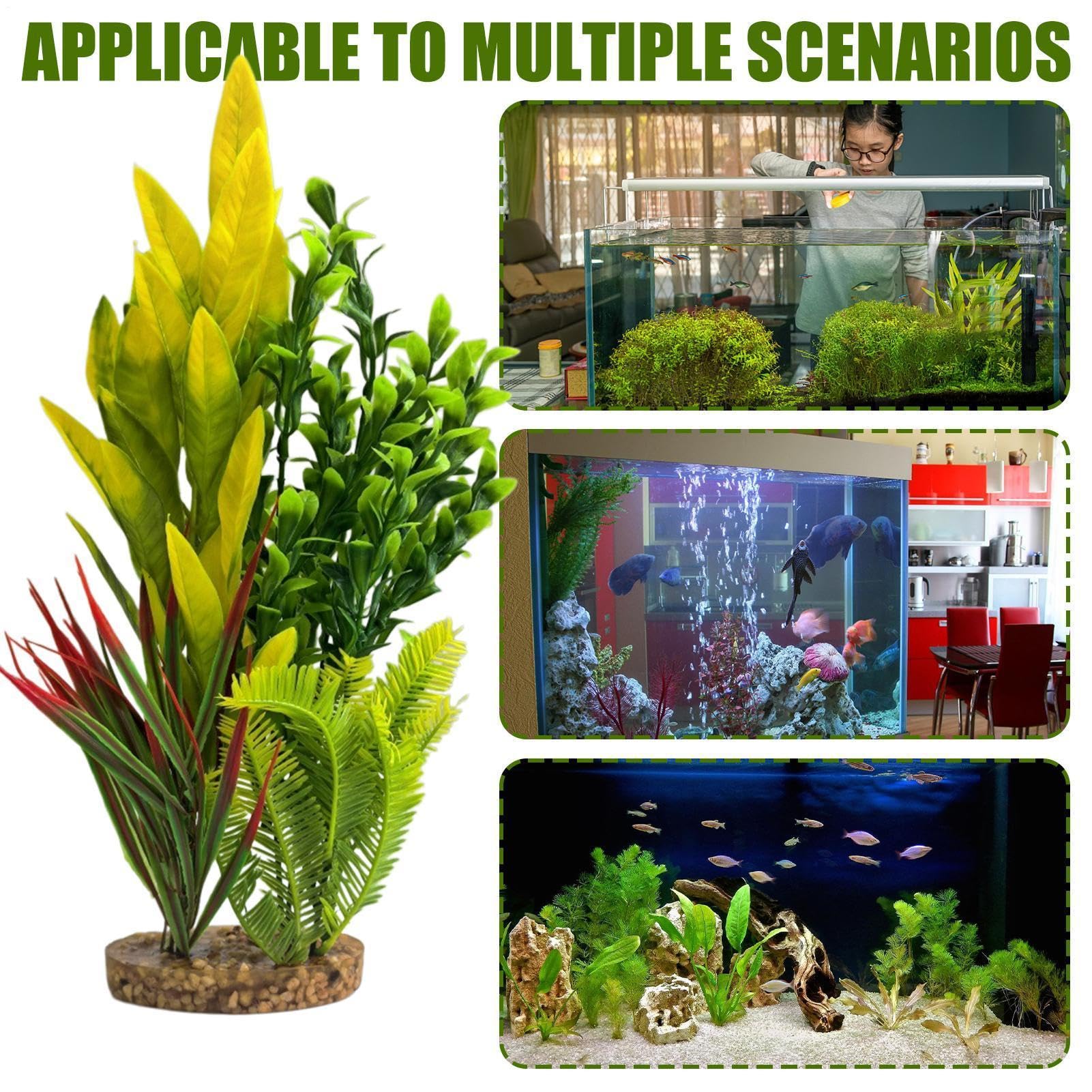 Plantas Artificiales de Acuario Decoración De Tanque De Camarones | De Plantas Para Pecera para Criadores, Aficionados, Principiantes, Hogar, Oficina, Restaurante, Hotel, Sala de Reuniones