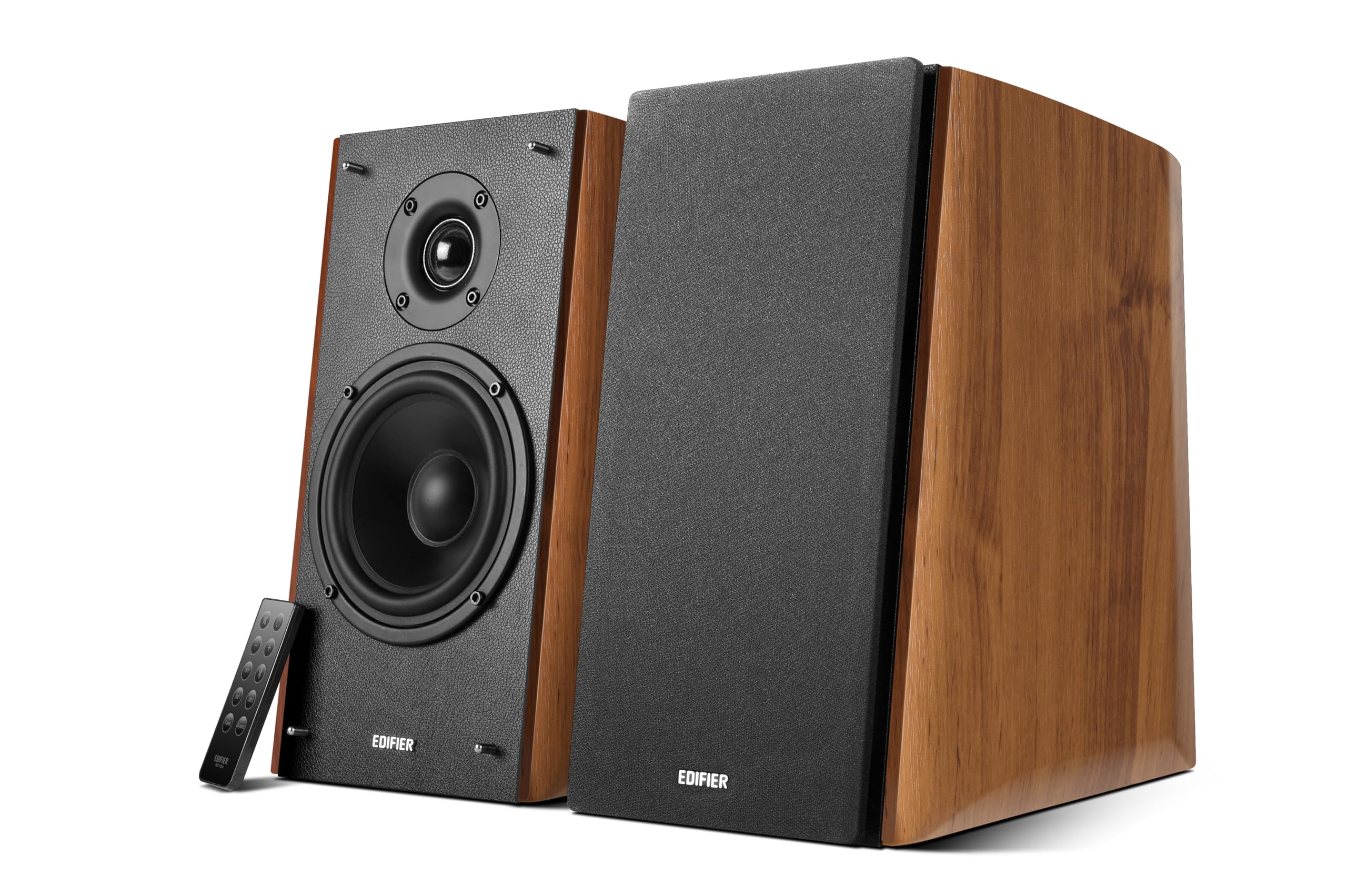 Edifier R2000DB Active Bluetooth Bookshelf Speakers - Optical Input - 2.0 Wireless Near-Field Studio Monitor Speakers - 120 Watts RMS with 5″ Large Woofer – Warm Oak