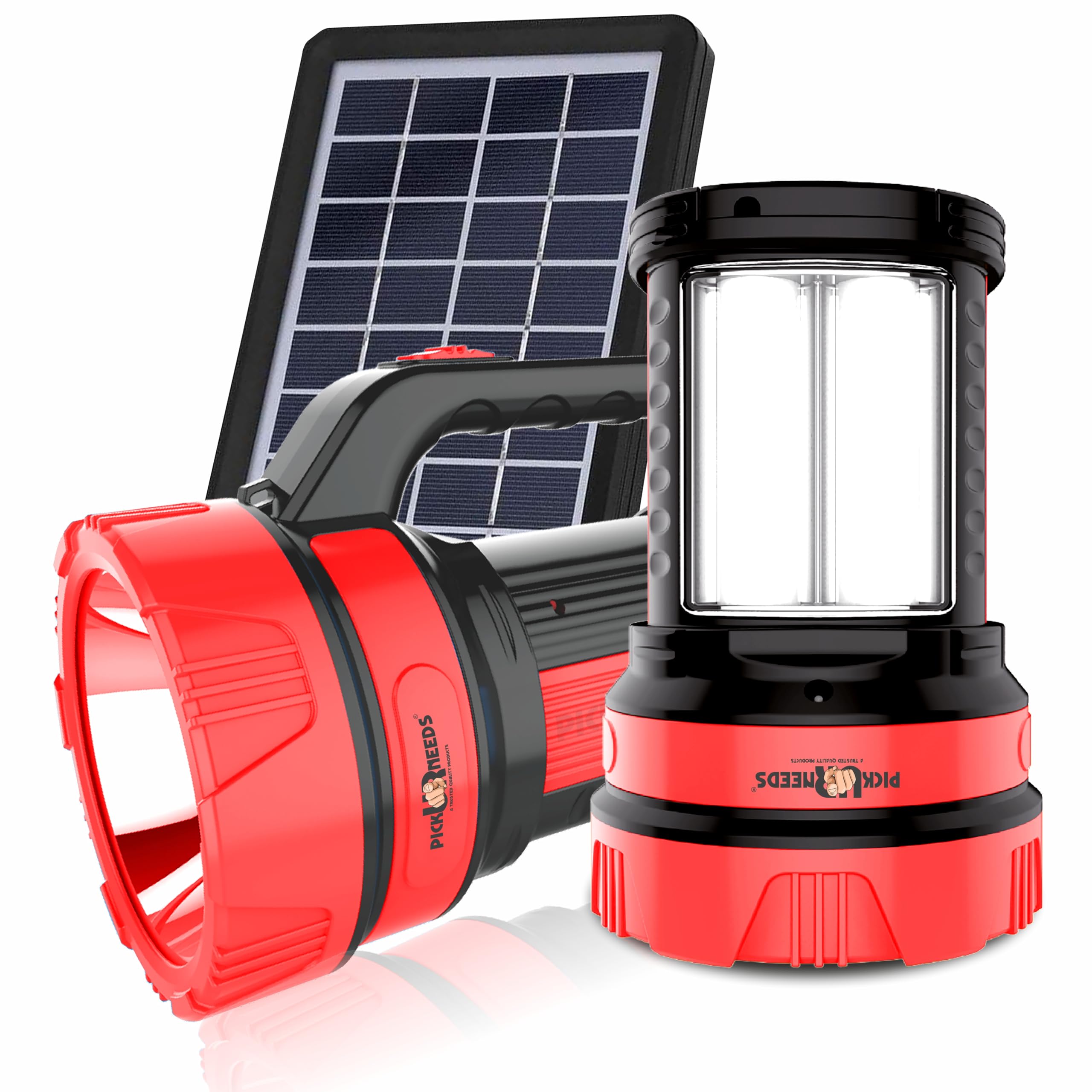 Pick Ur Needs Rechargeable Solar Emergency Long Range Search Torch Light 50W with 2 Side Tube Light & Solar Panel (Red) (B0D81B5SMS) Amazon Price History, Amazon Price Tracker