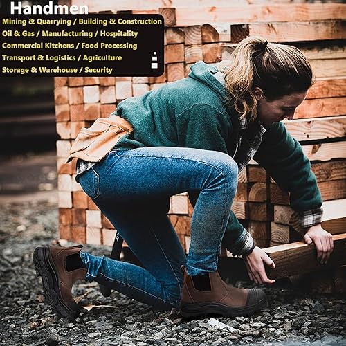 Miniatura 2 de Botas de trabajo para hombres, de aceropunta suave, impermeables, antideslizantes, antideslizantes, de seguridad, disipación estática, zapatos de