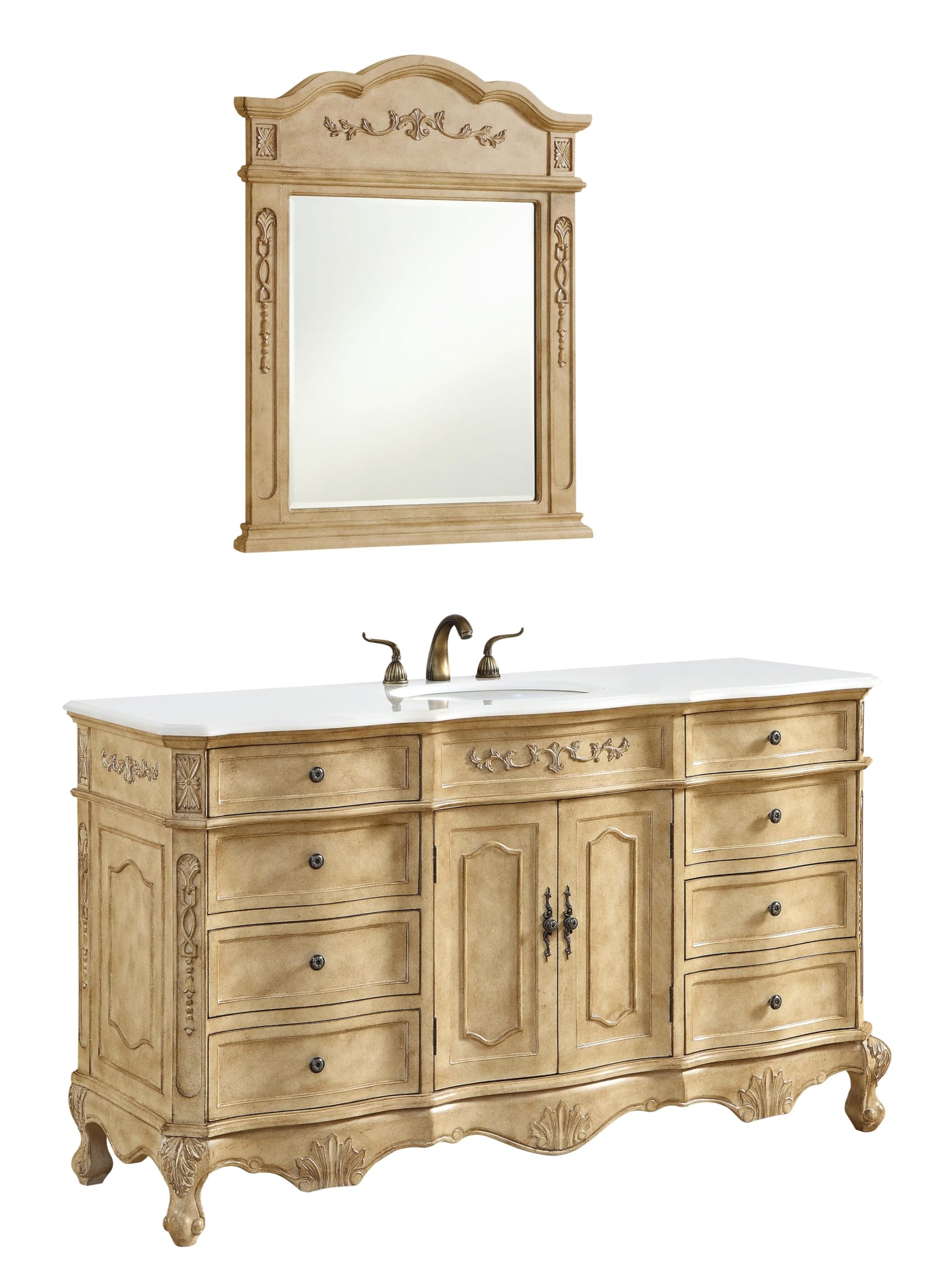 ARS Concepts 60-inch Antique Beige Vanity