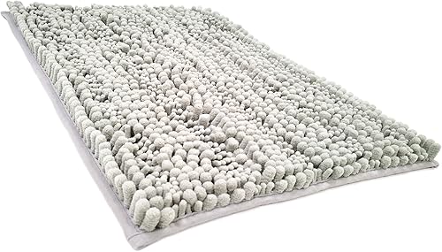 Miniatura 4 de POLYTE Tapete de baño de felpilla lanudo de microfibra de alta calidad, antideslizante, 20 x 32 pulgadas, 17 x 24 pulgadas, juego de 2 unidades