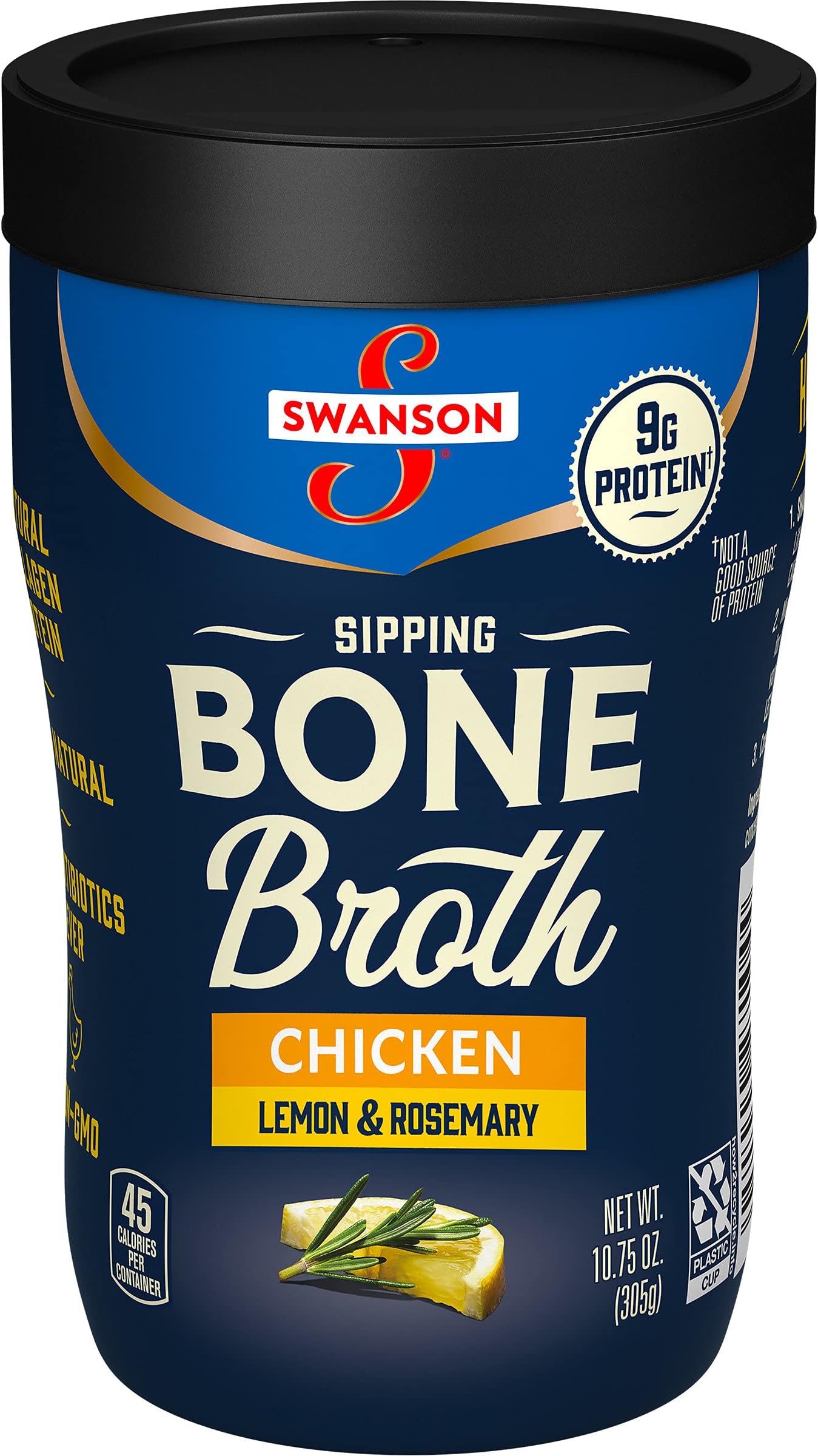 Sipping Chicken Bone Broth with Lemon & Rosemary