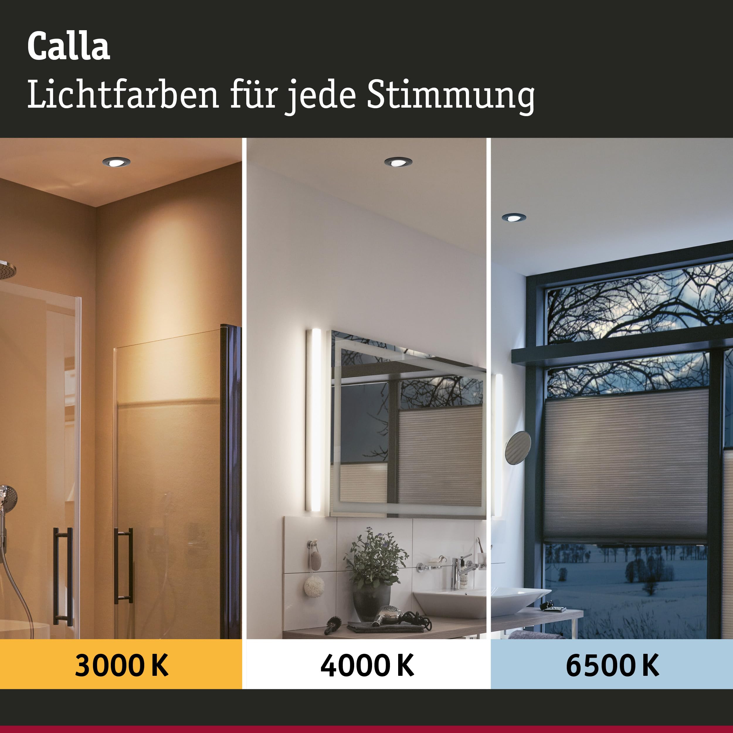 Paulmann 98197 LED Einbauleuchte Calla 10er-Set IP65 rund 90 mm 30° 10x5W 10x430lm 230V White Switch Weiß matt