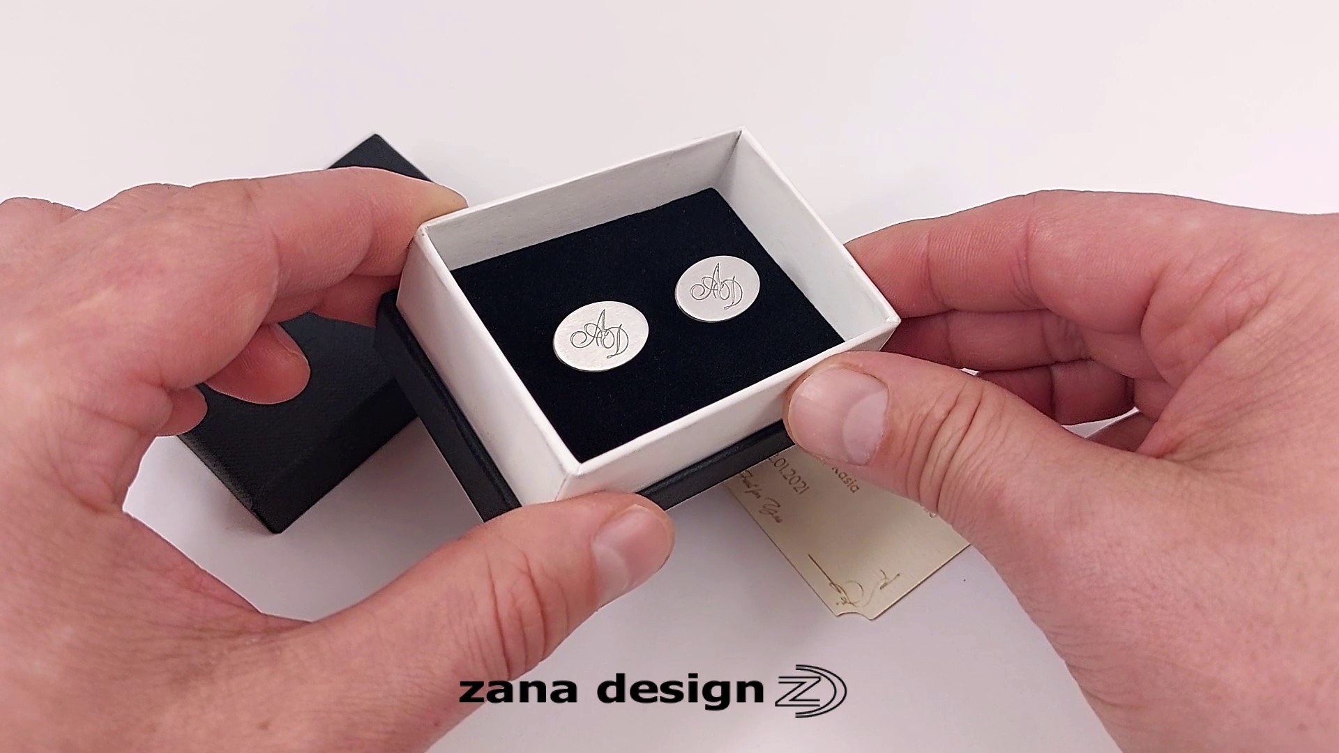 Mancuernillas personalizadas de plata 925 grabadas miniatura 7