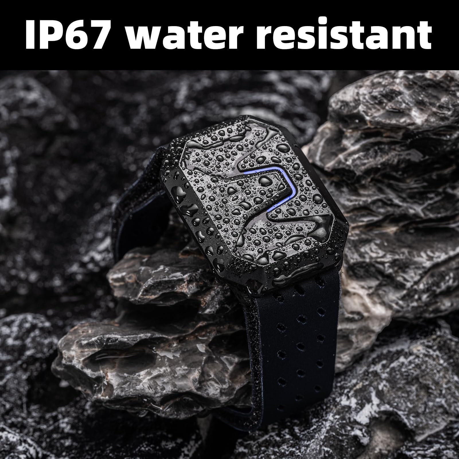 ROCKBROS Herzfrequenzmesser Armband, Bluetooth ANT+ Pulsmesser Fitness Tracker mit HR Zonen LED Indikator, IP67 Wasserdicht Optischer Pulssensor, 15h Akku, Magnetisches Laden