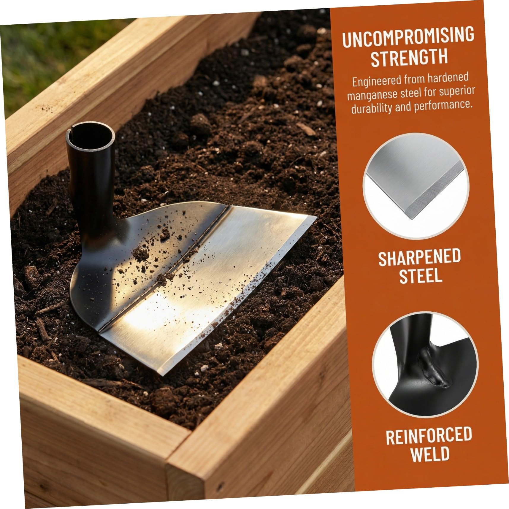 UPKOCH Herramienta de Acero Resistente para Jardinería, Instrumento Manual para Desherbar y Aflojar Tierra, Adecuado para Cultivadores y Agricultores en Huertos