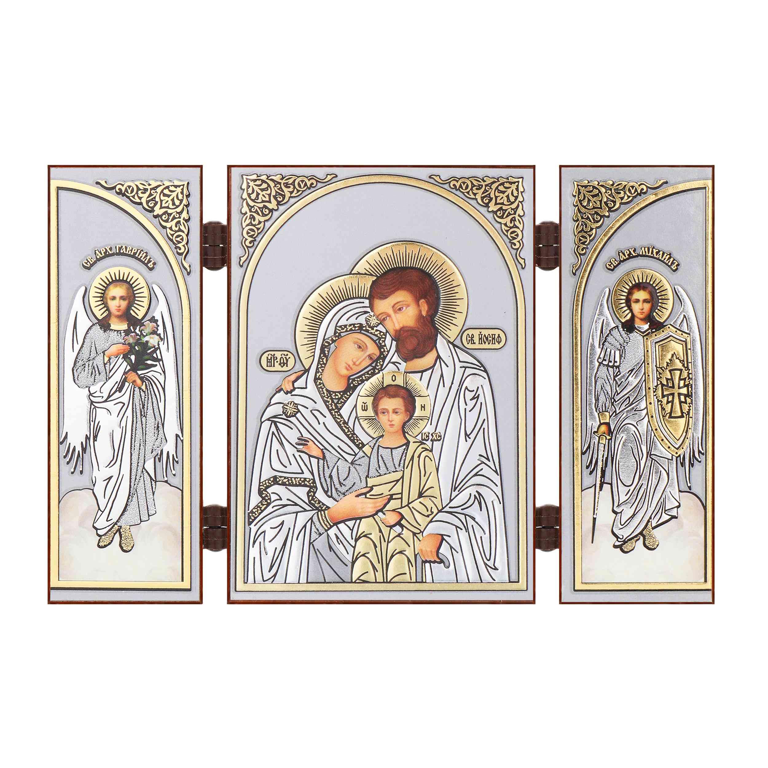 Nklaus Hl. Family - Holy Family - Icon Triptych Christian - 8.5 X 13 Cm - Wooden Travel Altar Iconography 16638