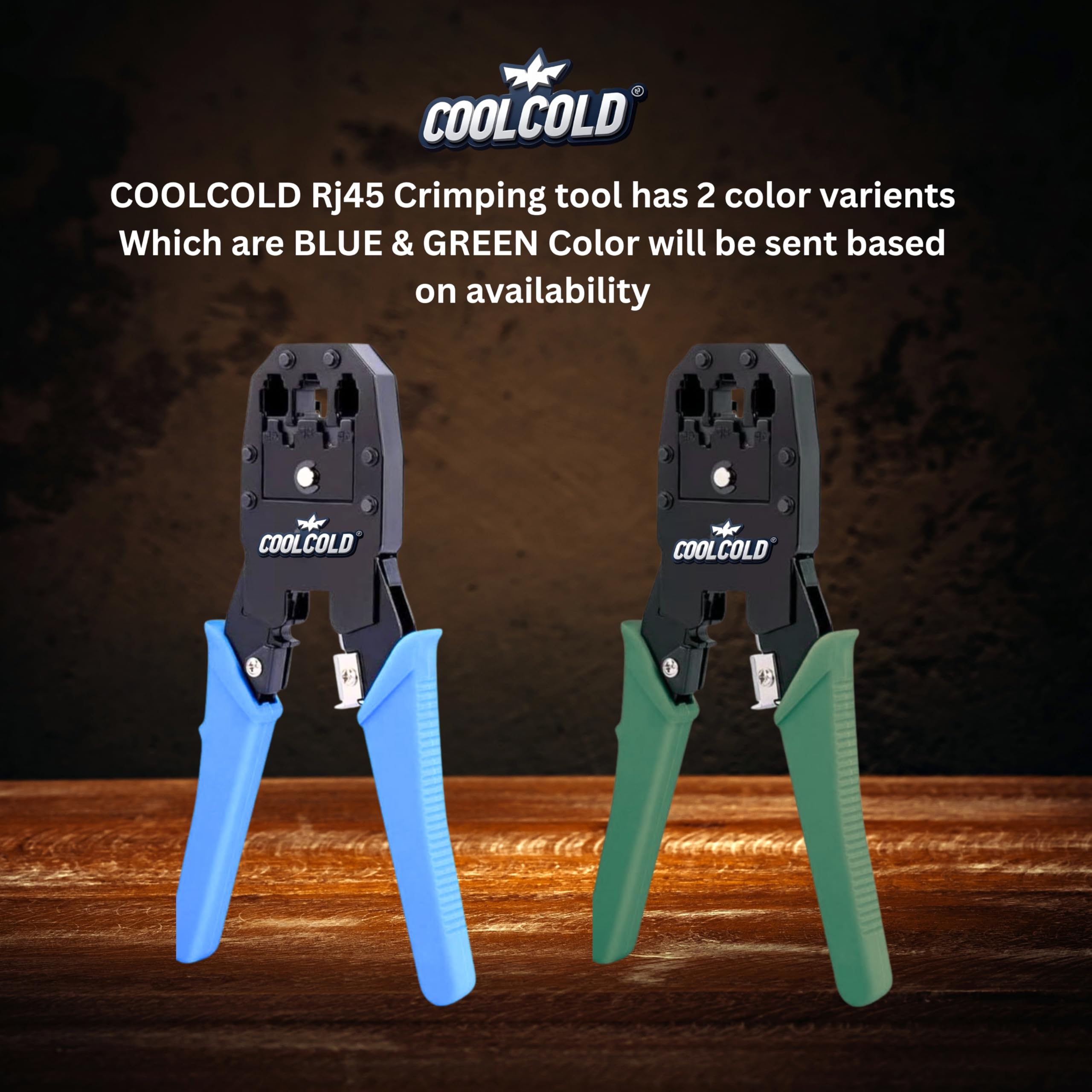 COOLCOLD RJ45 Crimping Tool Kit with 50pcs RJ45 Connectors Cat5/Cat5e, Network Cable Tester (LAN Tester), Cable Cutter & 9V Battery | All-in-One Ethernet Network Tools Set (Multicolor) - Image 2 thumbnail