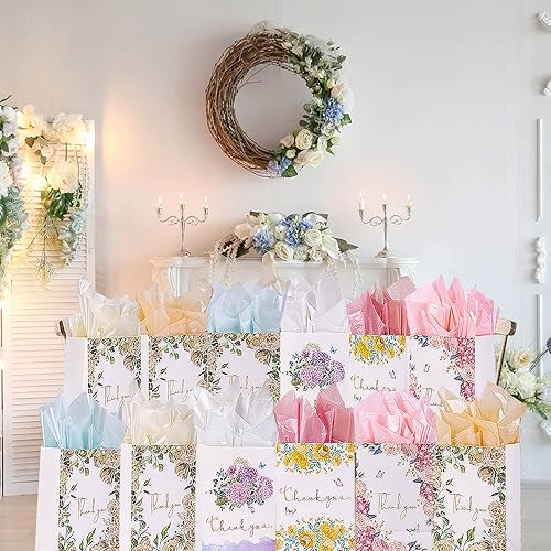 Miniatura 33 de Larcenciel Papel de seda dorado rosa, 120 hojas, papel metálico de regalo para bolsas de regalo, embalaje, flores, San Valentín, Navidad, boda, Oro