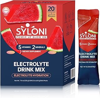 Electrolytes Powder Packets, Watermelon(0.36 oz*20 Sticks), Sugar Free Hydration Packets Electrolyte Drink Mix with 7 Vitamins and Electrolytes, Keto Friendly, Vegan, Gluten Free