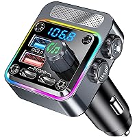 Gizmovine Trasmettitore FM Bluetooth per Auto,5.3 Adattatore Bluetooth Auto,Auto Rafforzamento del Basso,Caricatore