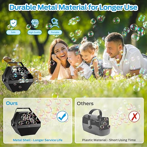 Miniatura 3 de Theefun Bubble Machine 800 Bubbles Per Minute Bubble Maker for Toddlers Kids Portable Plug-in Bubble Blower for Party Wedding Camping-Professional