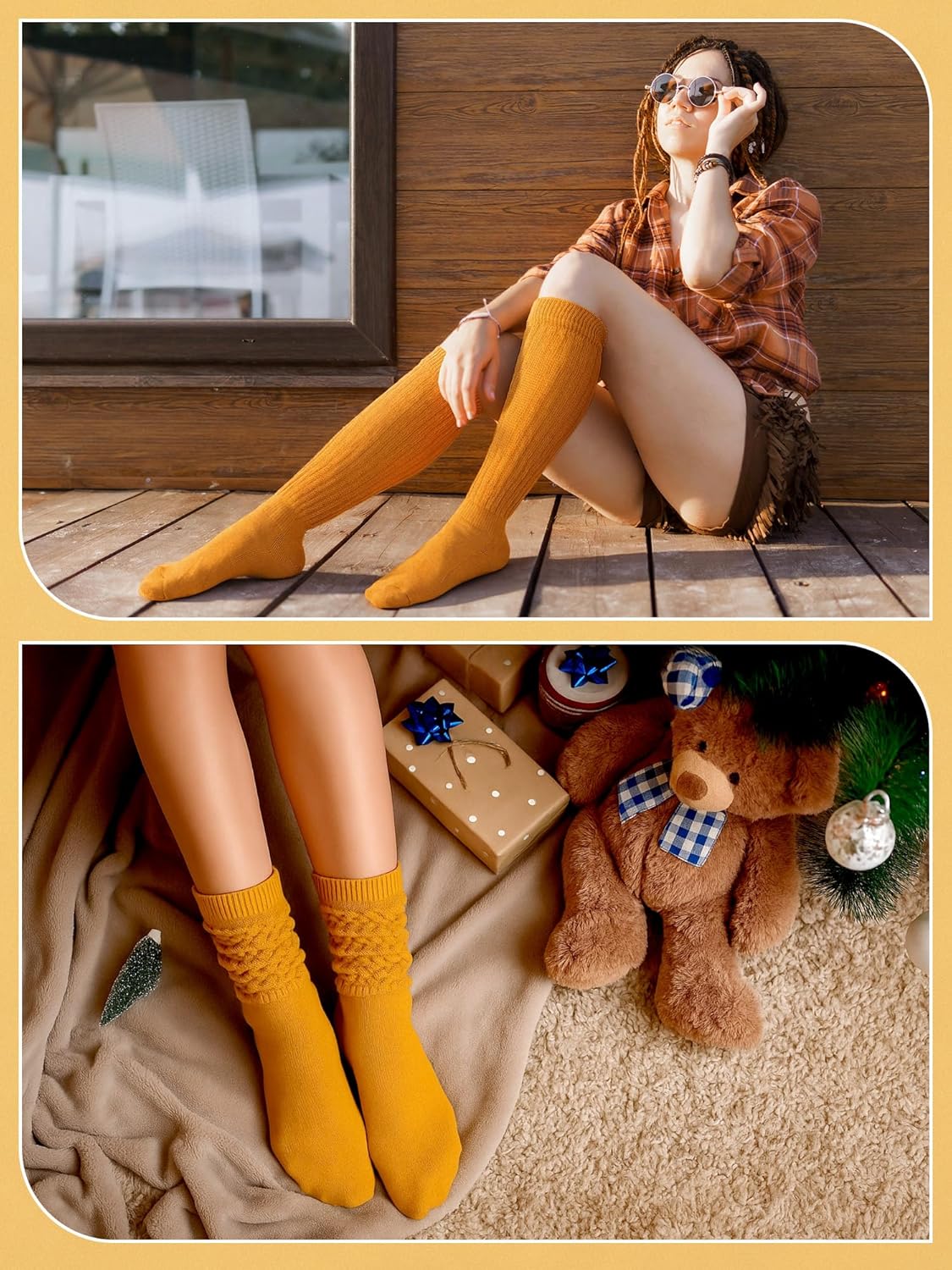 Slouch Slouchy Socks Pack Knee High Scrunch 80s 90s Stacked Boot Socks - Image 2