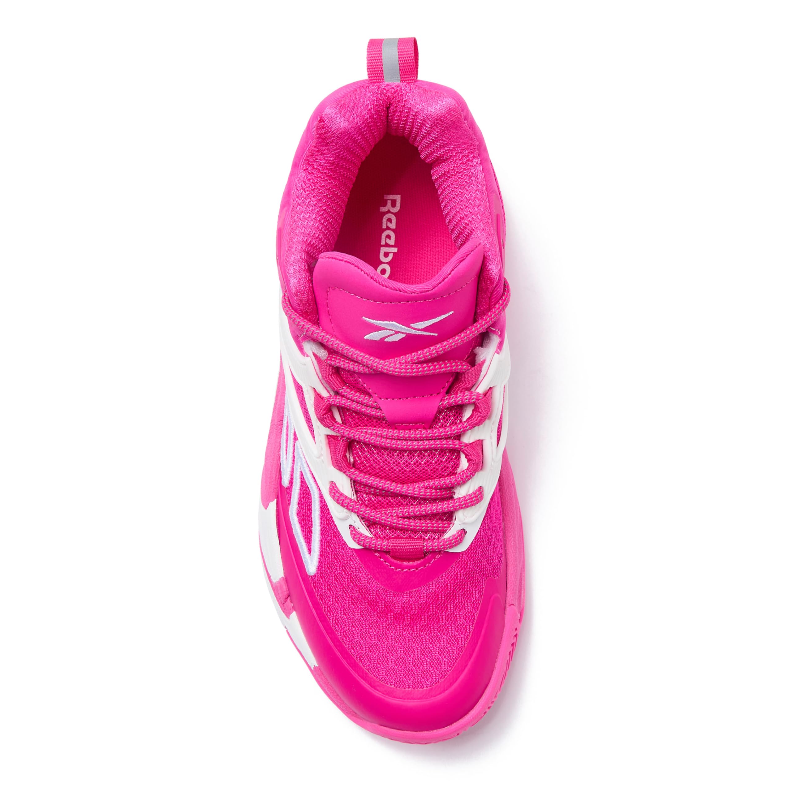 Reebok Zone Breaker High Top Sneakers Court Sport Basket Scarpe da Donna, Rosa Fosforescente/Bianco Brillante, 8