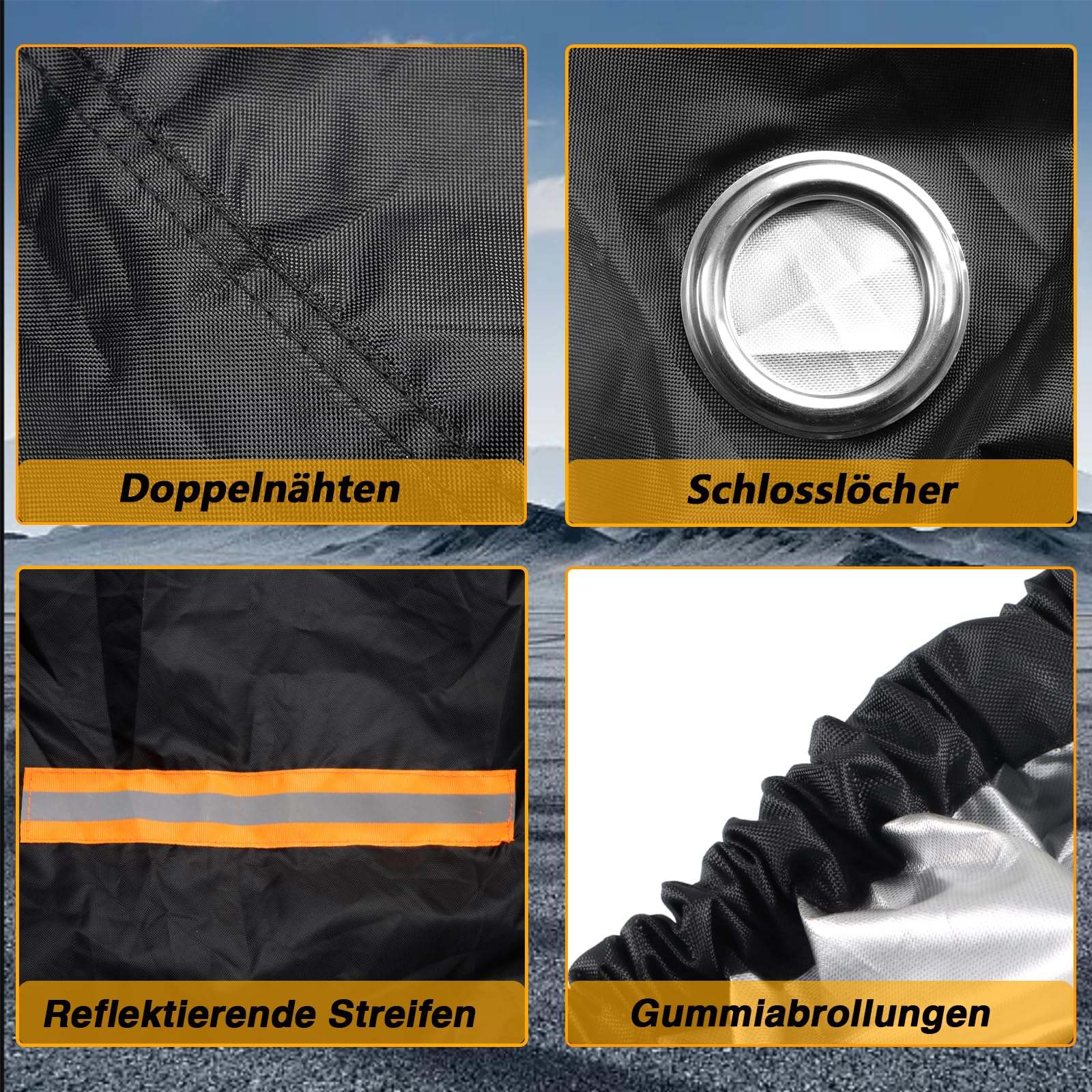 EVRBUL Abdeckung für Dreiradfahrzeuge Staub- und wasserdichte Vollabdeckung, kompatibel mit Can-Am Ryker 600, Ryker 900, Ryker Sport und Ryker Rally Edition. Passt bis 260 cm Länge.