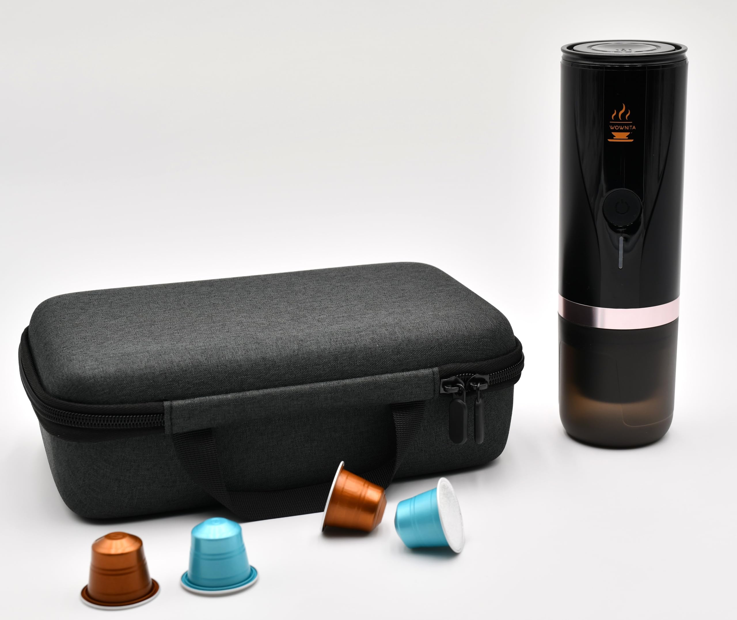 Cafetera portátil Cafetera Superautomática café molido y de Cápsulas NS portátil autocalentadora Regalo Ideal para Amantes del Café Máquina de Café Eléctrica Cafetera Mini (Negra)