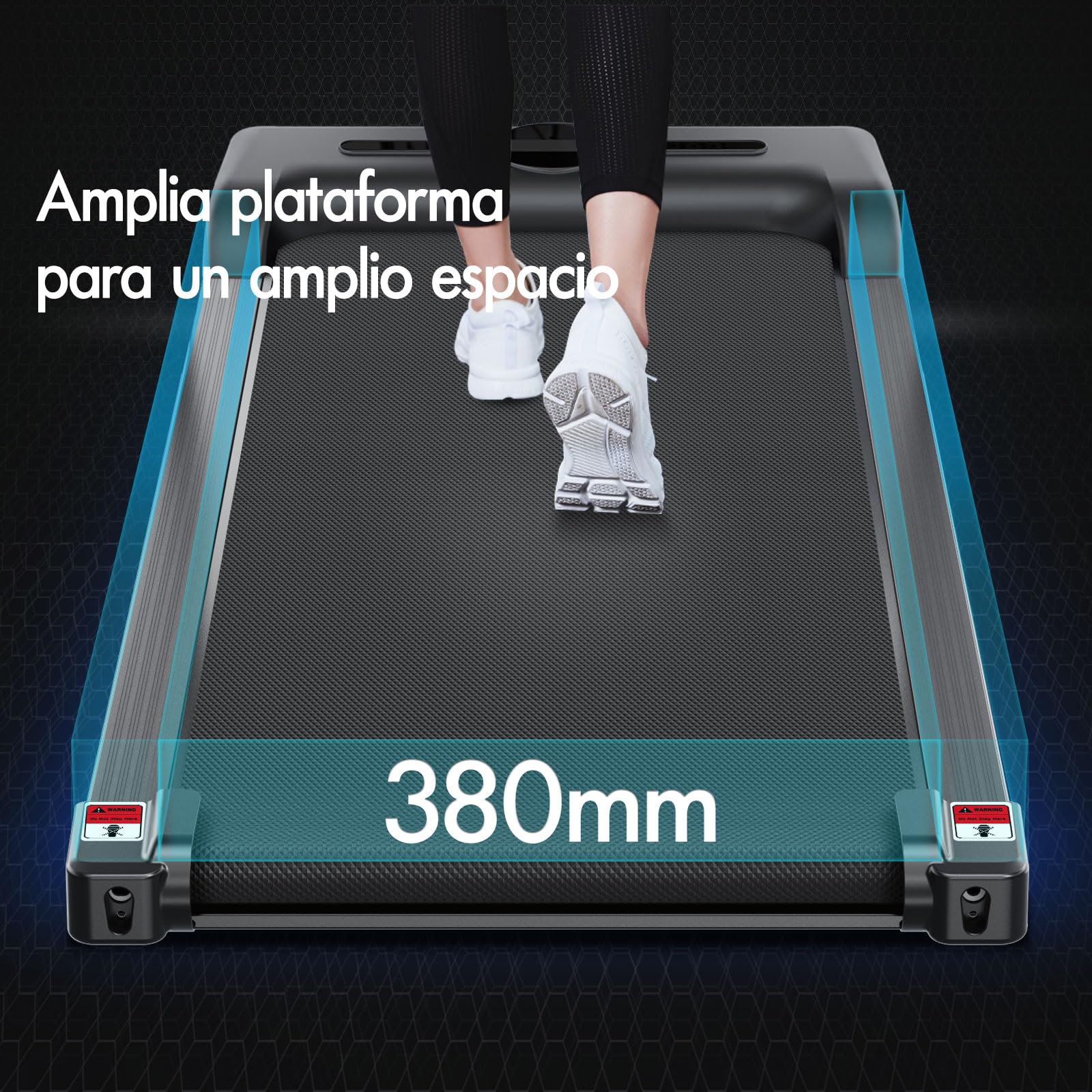 BLACK LORD Cinta de Correr 4 en 1, Walking Pads de 2.2 HP, silenciosa, 9/12 km/h, para Debajo del Escritorio con Altavoz Bluetooth, Equipo portátil para Hacer Ejercicio en casa, 120 kg, con/sin asa