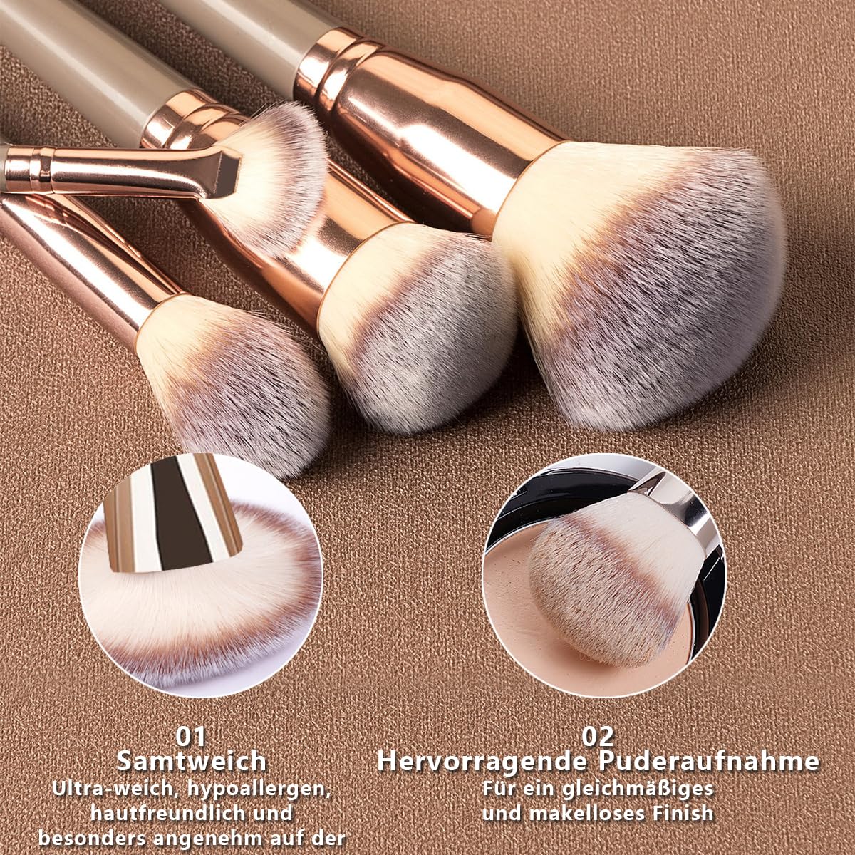Hoiyen Make-up Pinsel Set, 31-teiliges Make-up Tool Set mit 6 Make-up Schwämmen + 2 Haarbandern + 1 Pinselwaschschale, Professionelles Gesichts- und Augen-Make-up-Pinsel-Set für Anfänger