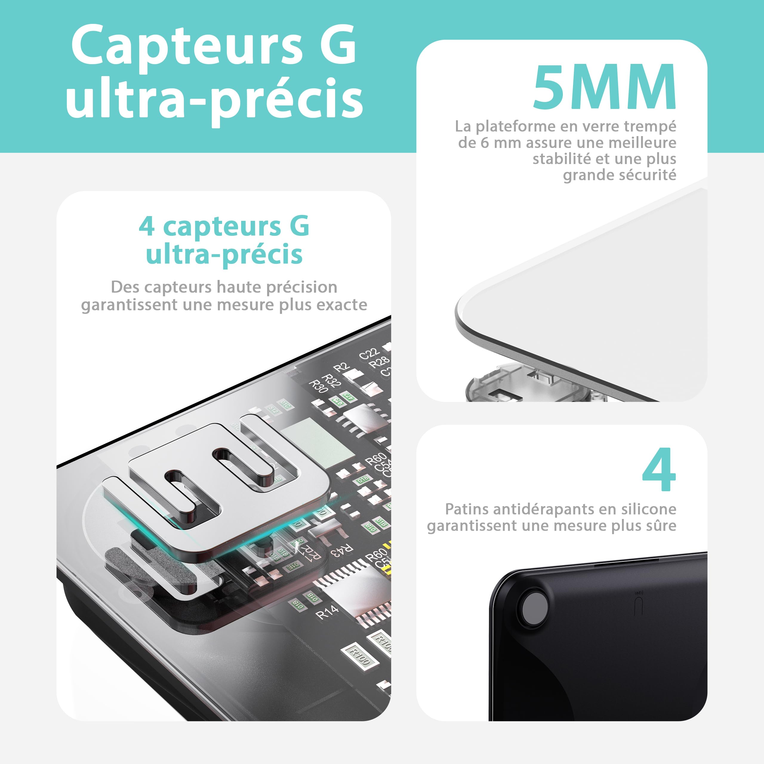 Pesa Persona Conectada MELTA. – Impedancia 15 Datos: IMC, Masa Grasa, Muscular, Visceral, Hueso – Bluetooth & Aplicación Gratuita – Sincronización Salud – Vidrio Templado – 180kg (GRIS)