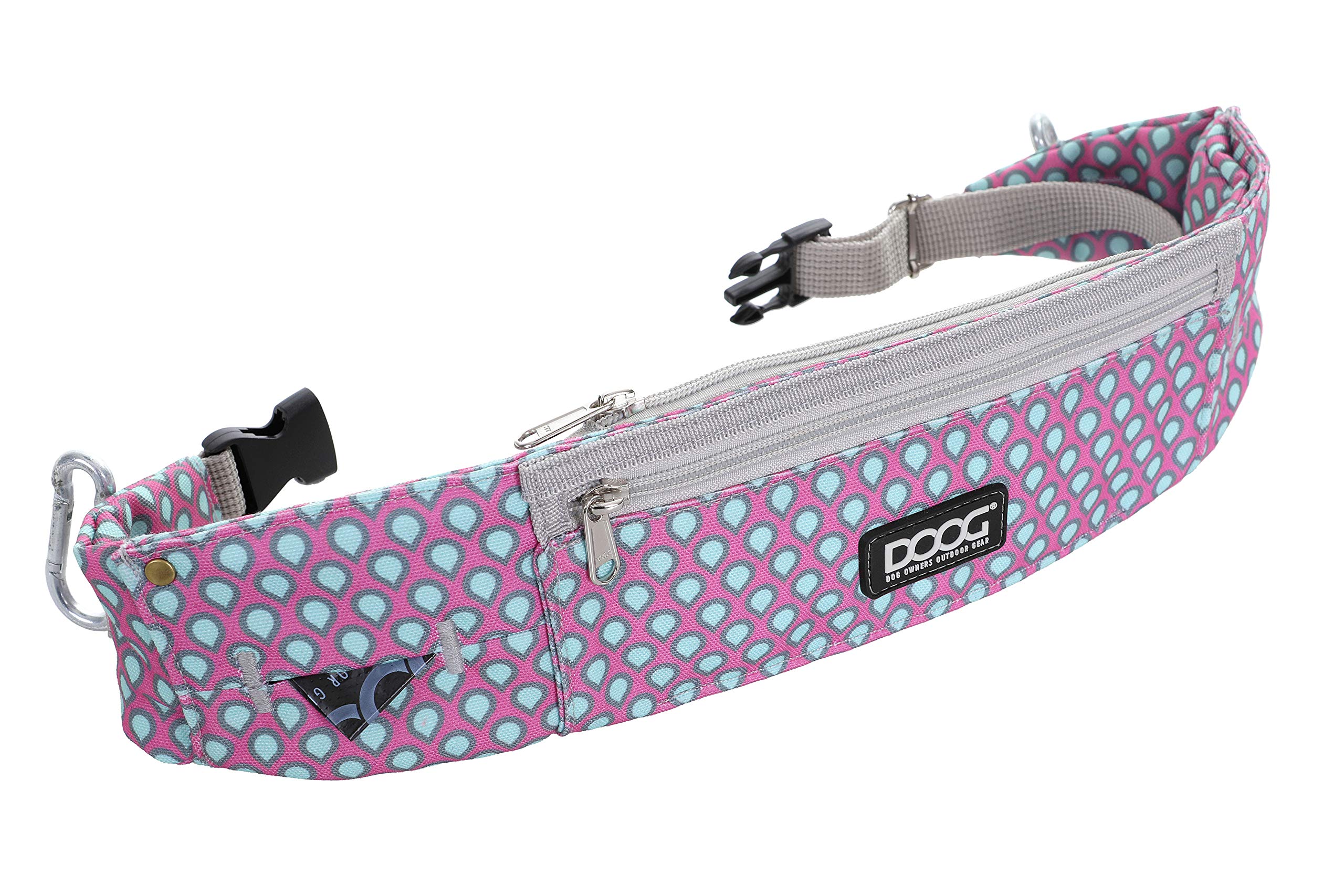 DOOGWalkie Belt - Luna - Pink With Grey Droplets(Canvas) (WB19)