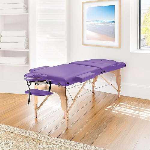 Miniatura 2 de Saloniture Mesa de masaje portátil profesional con respaldo - Lavanda