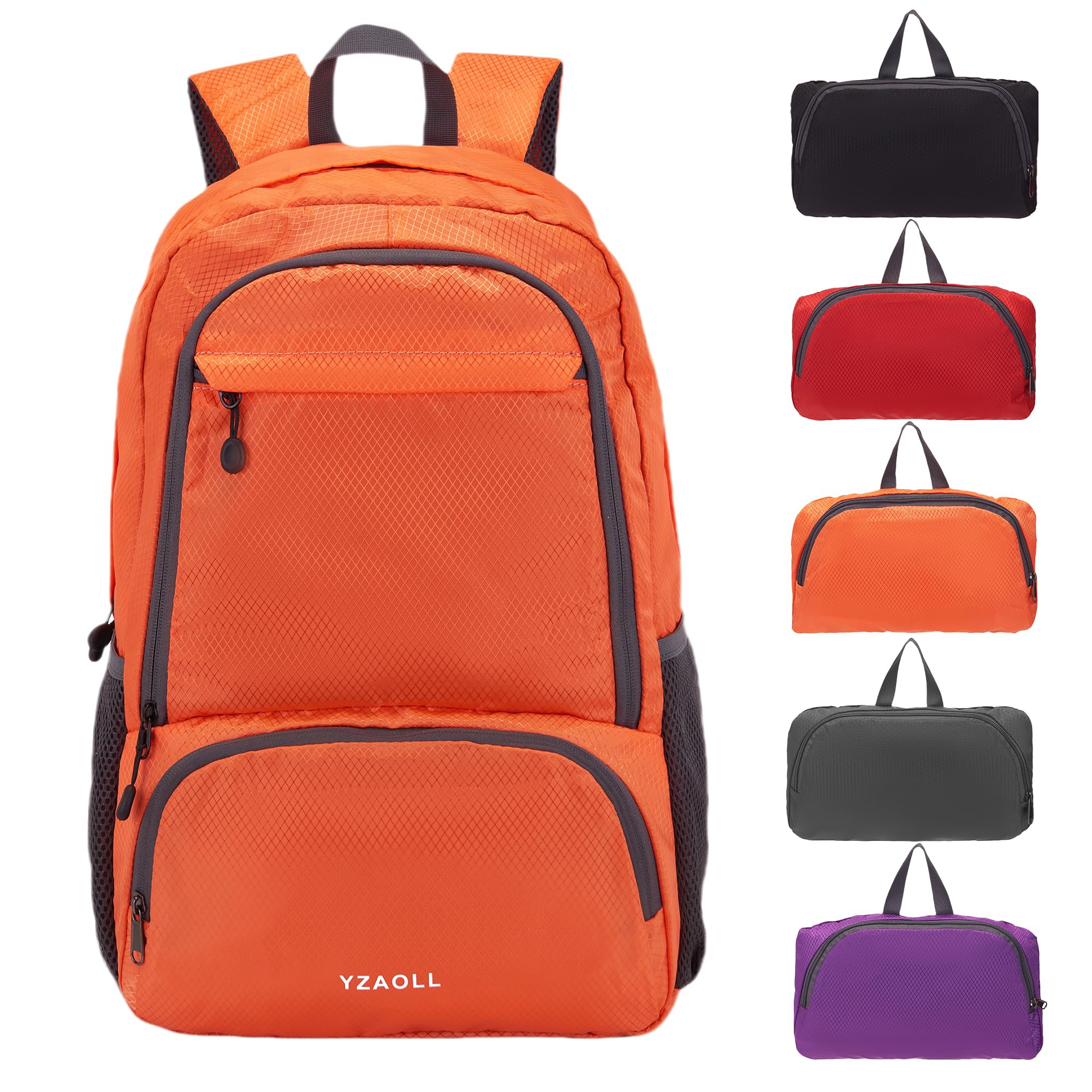 30L Hiking Backpack Lightweight Day Packs, Packable Backpack for Women Men Travel Camping Vacation,Orange