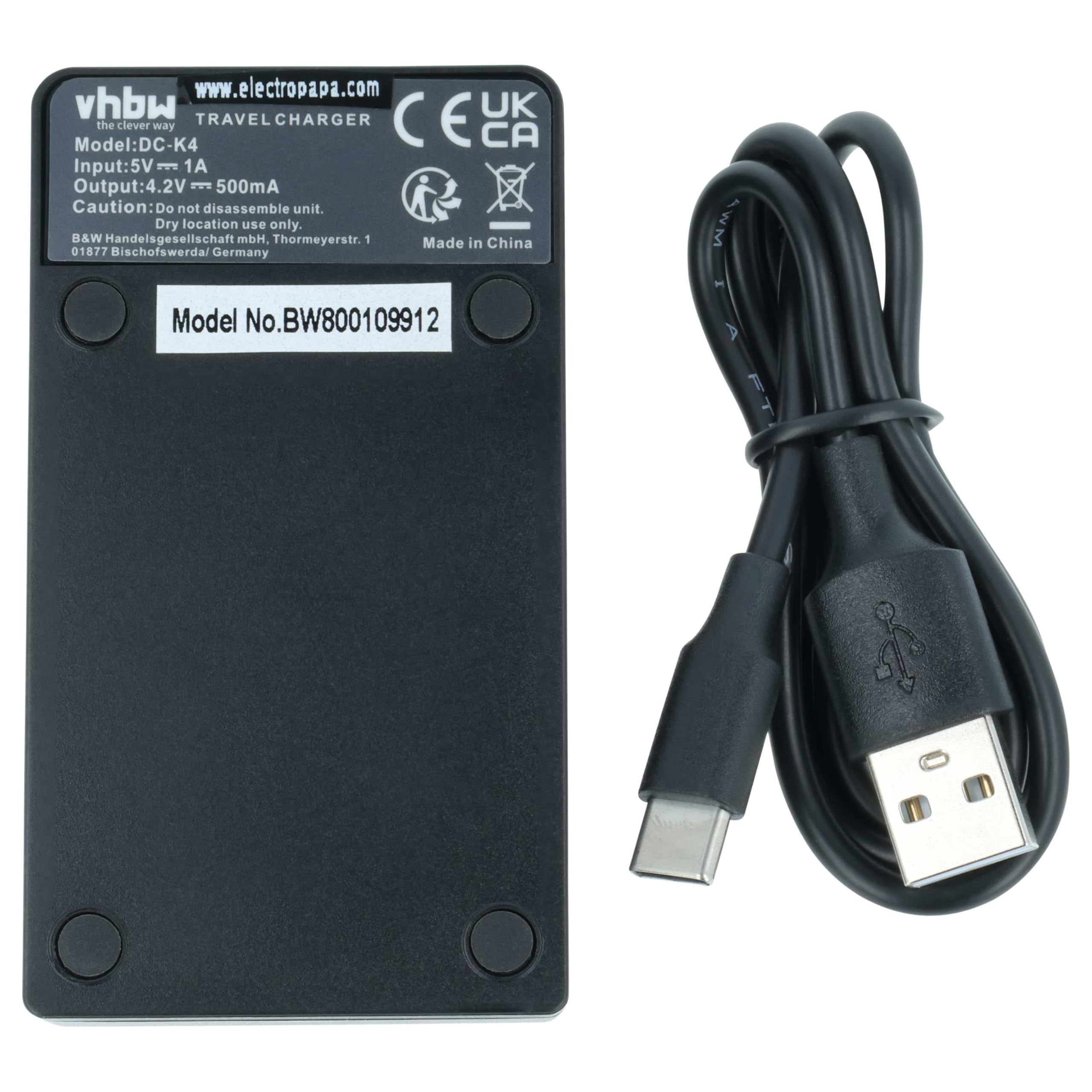 vhbw Ładowarka USB kompatybilna z Nokia BL-5C, BL-5CA, BL-5CB aparat cyfrowy, kamera, akumulator Action Cam - ładowarka