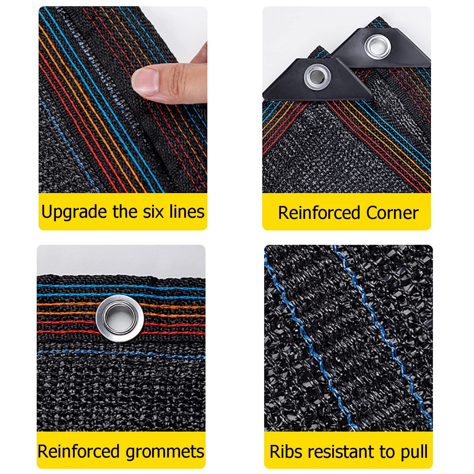 Telo Ombreggiante 3x3 M Con Occhielli - 80% Anti UV, Rete Frangivento Per Piante E Piscine - Foto 5