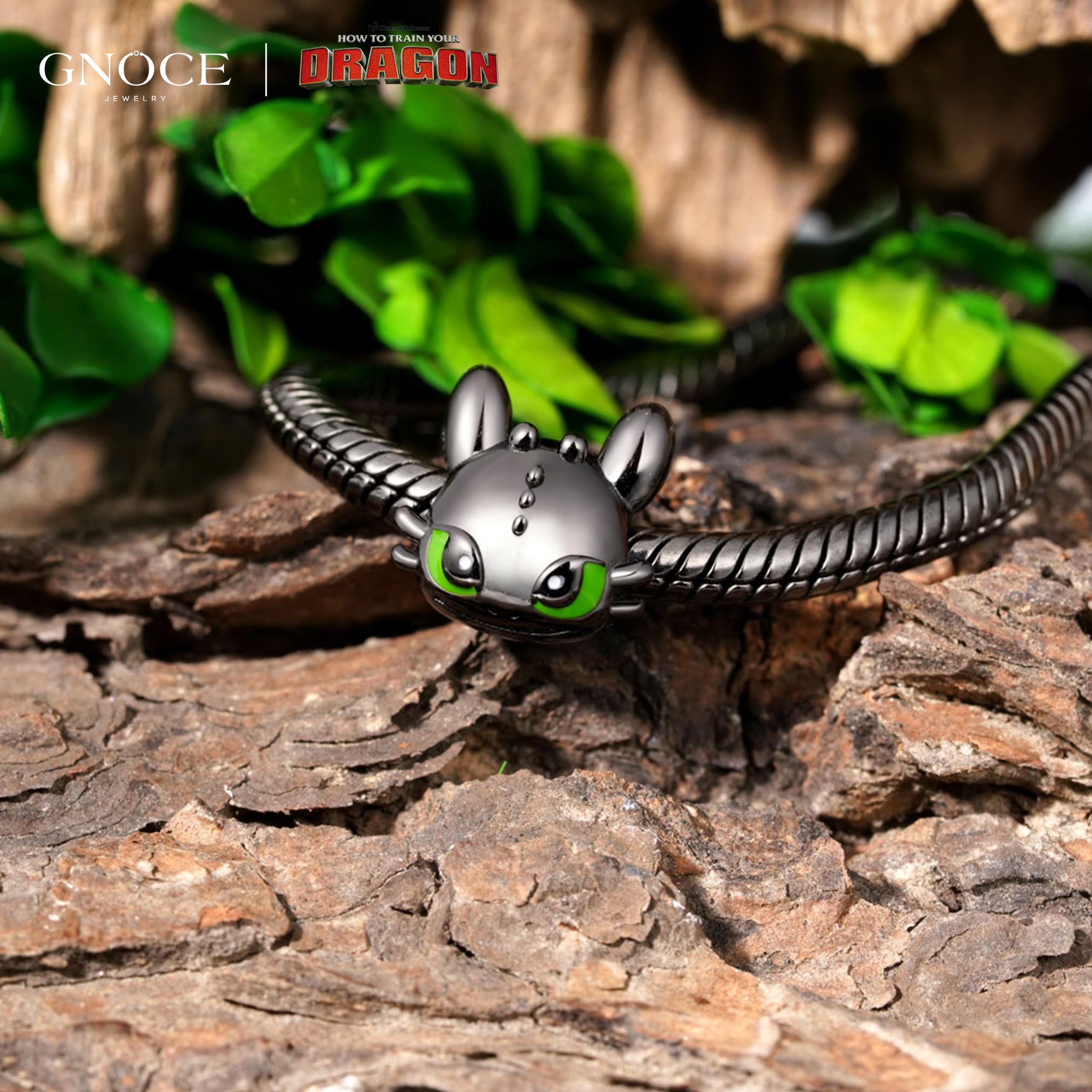 GNOCE Comment Dresser Votre Dragon Édenté Noir Dragon Charm Pendentif En Argent Sterling S925 Pour Bracelet Collier Bijoux Cadeau Pour Femme Et Homme