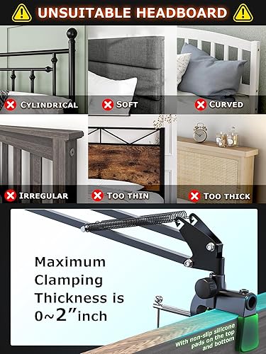 Miniatura 7 de Soporte plegable para tableta, soporte para tableta ajustable para cama, soporte flexible universal para tableta con rotación de 360 grados para