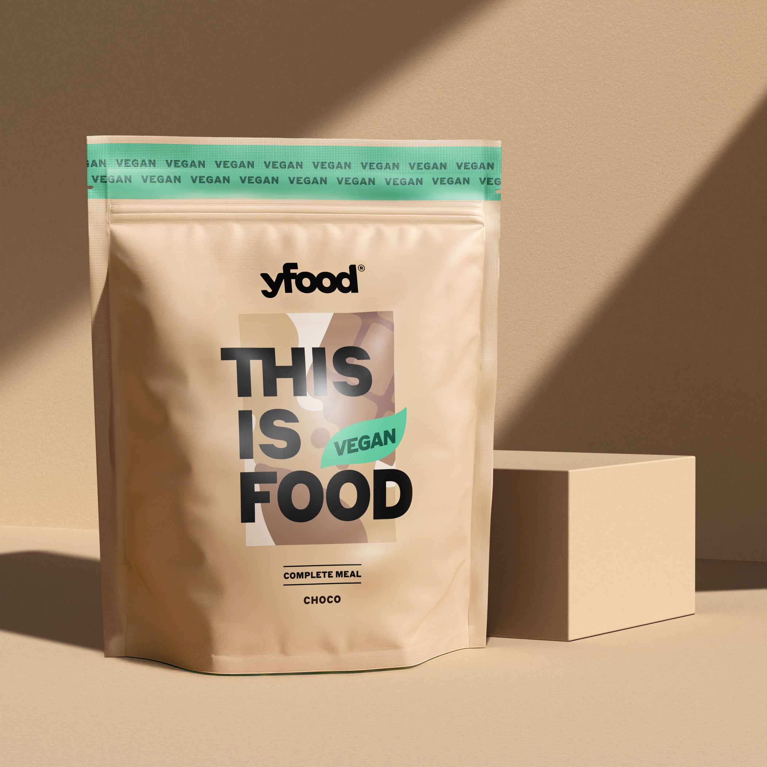yfood Poudre Classic Choco végétalienne, substitut de repas protéiné, THIS IS FOOD, 26 vitamines et minéraux, 12 repas par sachet, goût chocolat (végétalienne)