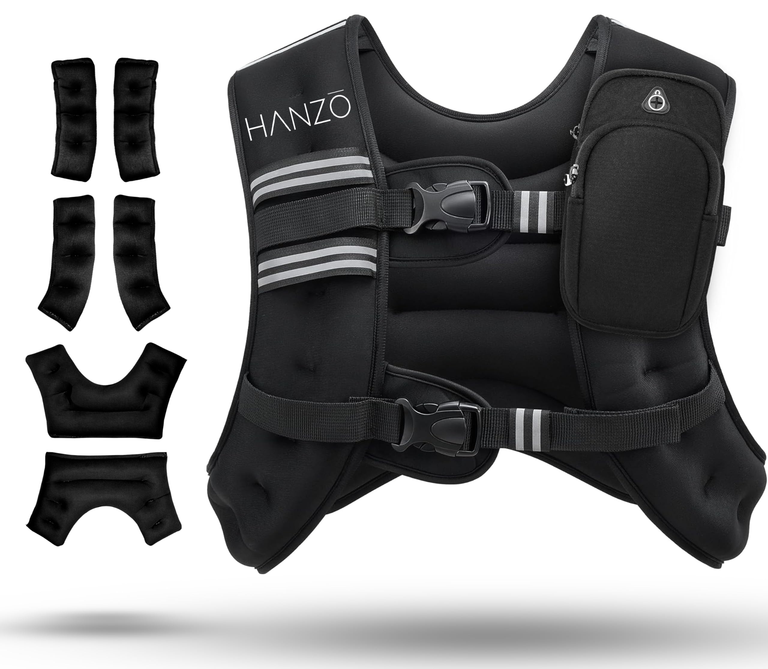 HANZO - Verstellbare Gewichtsweste für Laufen, Workout, Fitness, Training, Wandern, Workout, Laufweste mit einfachem Waschen