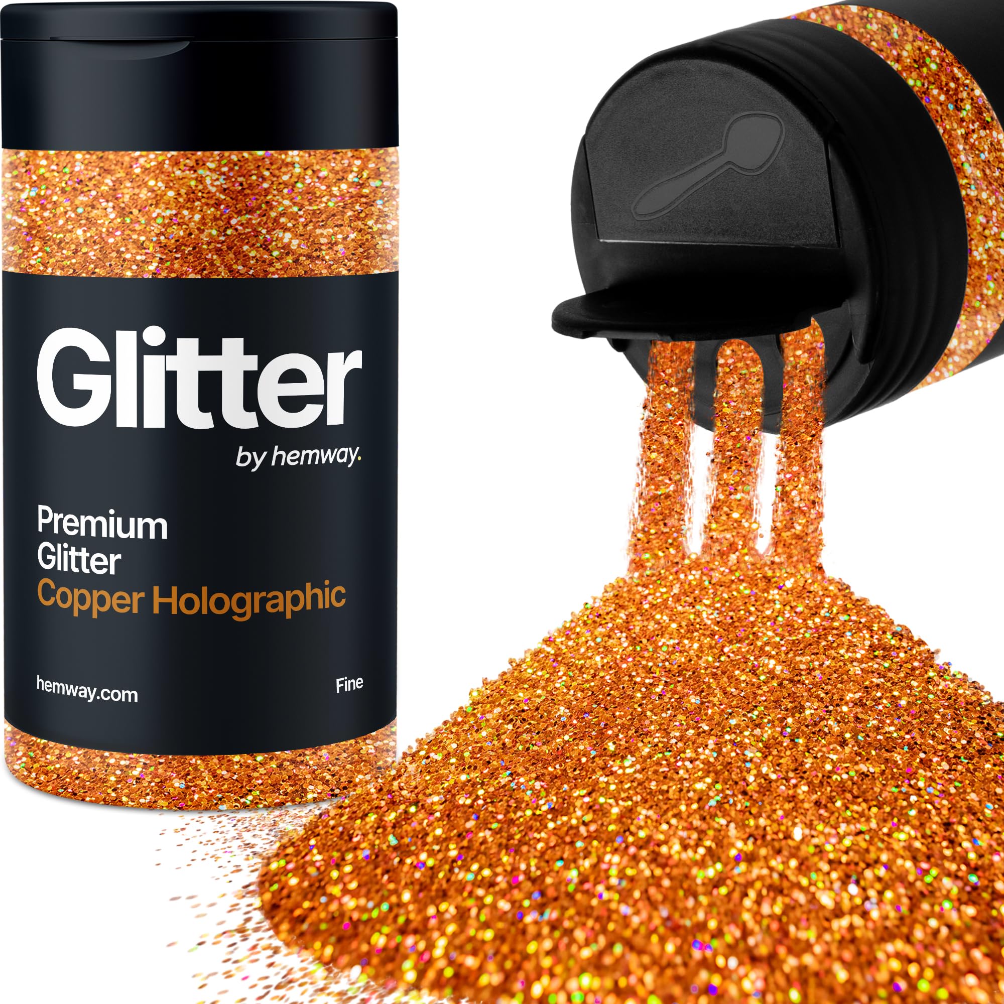 Holographic Copper Glitter Shaker, 130g Fine Glitter, Crafts 1/64" Metallic Flake Copper Sequins, Resin & Epoxy Crafts