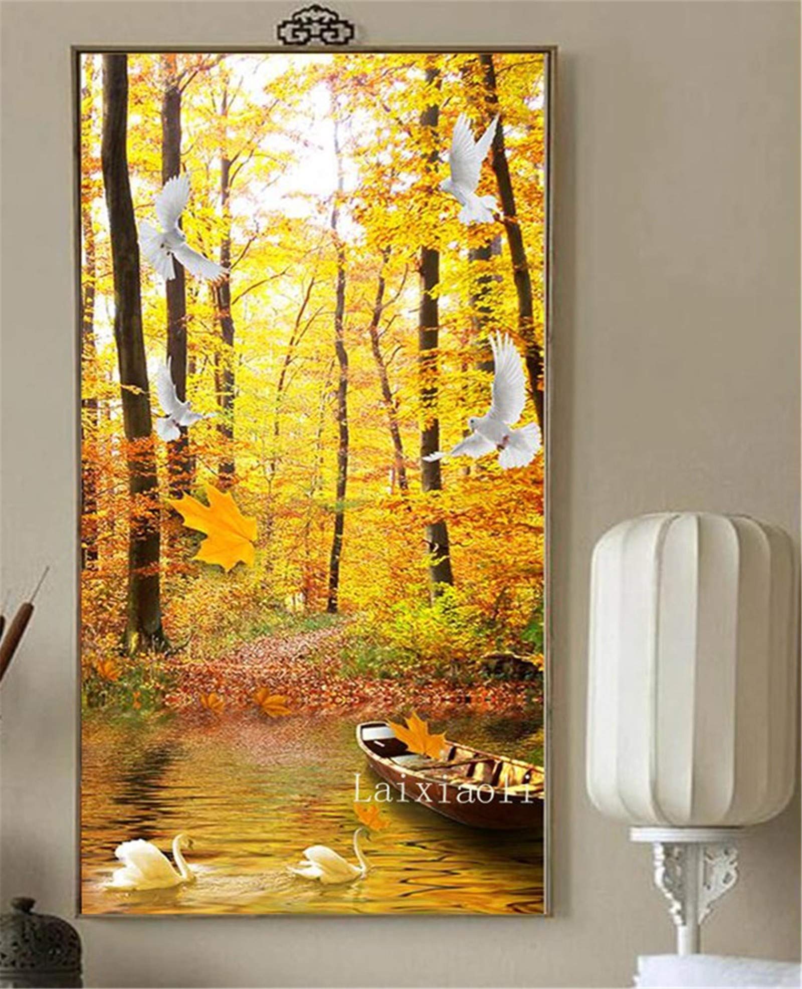 Peinture diamant forêt géante pour créer une ambiance zen dans votre salon ou chambre