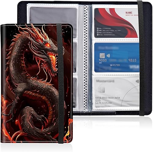 Portatarjetas de presentación, de piel sintética, organizador de libros de tarjetas de presentación, diario con cierre elástico para 240 tarjetas,