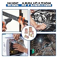 Vista 6 de Kit de herramientas de tuerca de remache, 400 piezas SAE y kit surtido de tuercas remachadoras métricas, insertos de cabeza plana de acero al