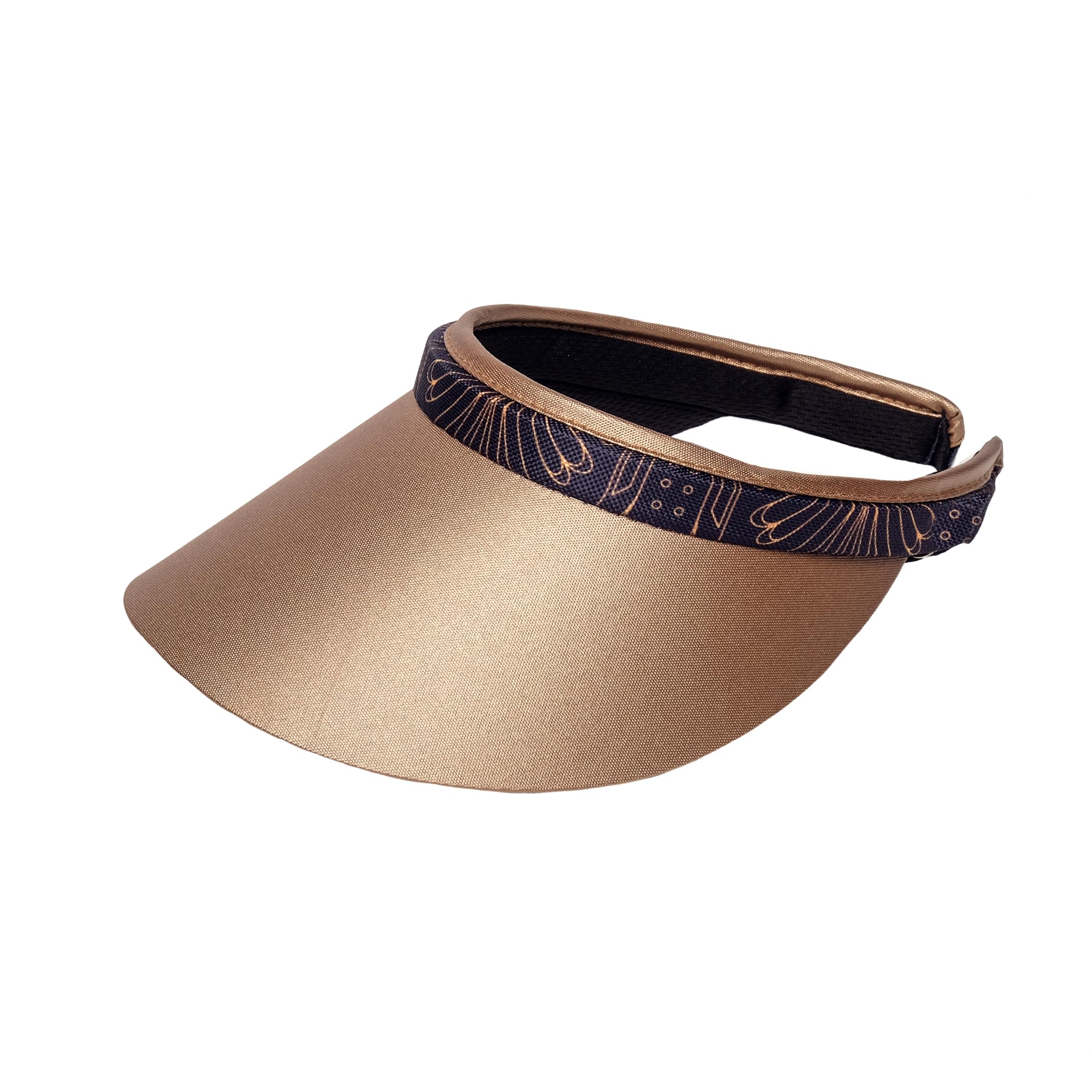 Glove It Visiera Standard Clip On da Donna, Copricapo Protettivo Solare Traspirante, Accessorio Sportivo Leggero Anti umidità Ideale per Golf o Tennis - Golden Era Style - Taglia Unica Regolabile