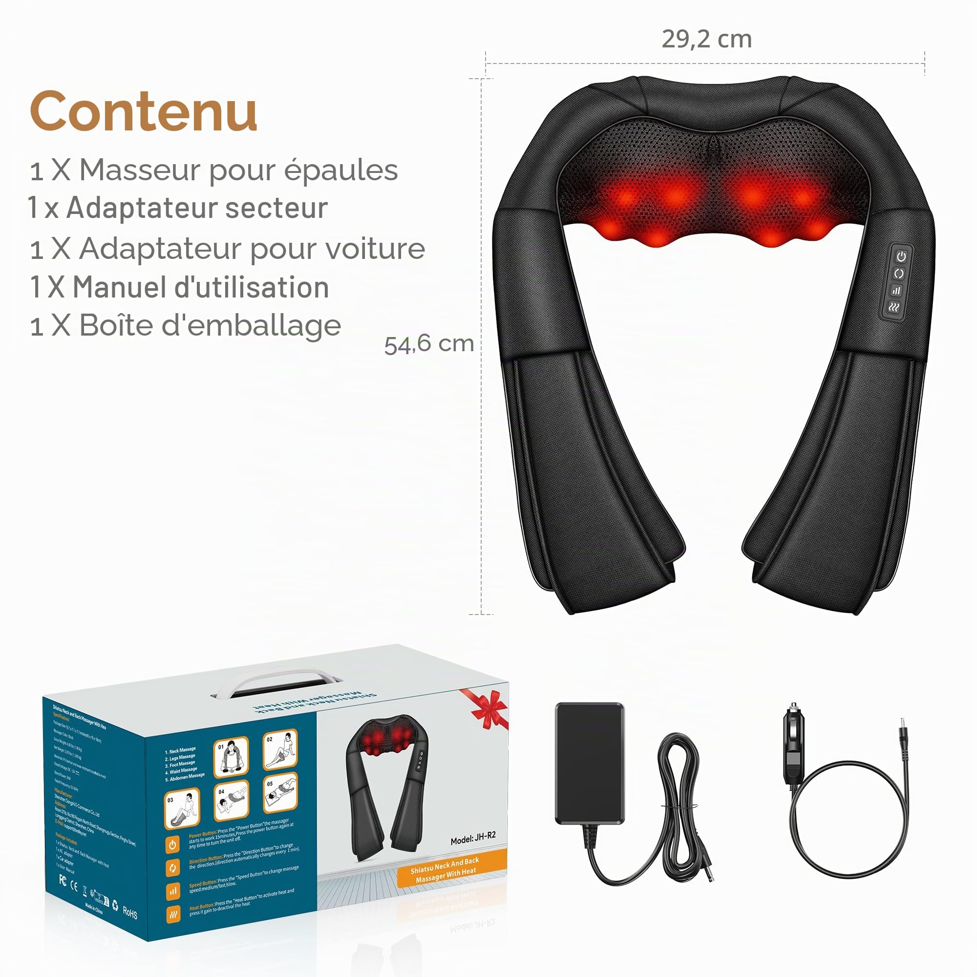 Brelley Masseur Dos et Cervicales, Masseur Cervical | Pour Soulager les Douleurs Musculaires, Cadeaux pour Femmes et Hommes