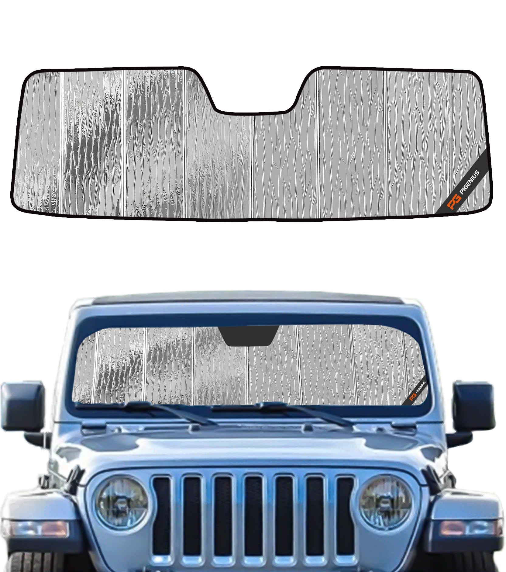 Pigenius Windshield Sun Shade for Jeep Wrangler