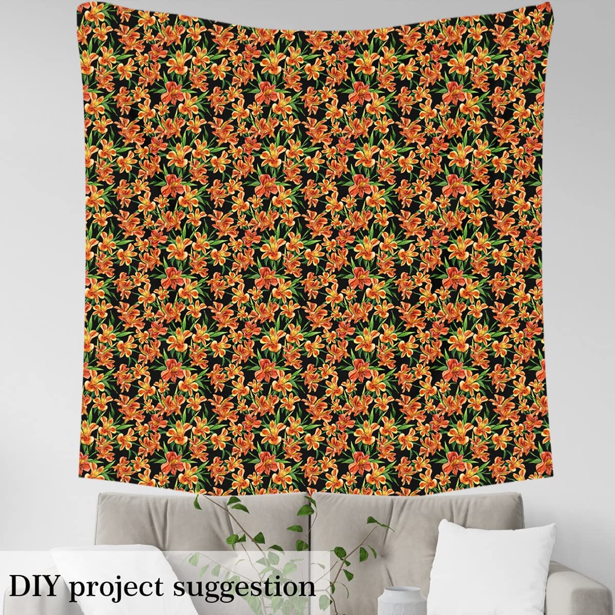 The Yard - Tessuto per decorazioni per fiori selvatici e rustici, per ragazze, adolescenti, adulti, pittura a olio selvatico, stampa floreale, per tende e progetti fai da te, 3 m