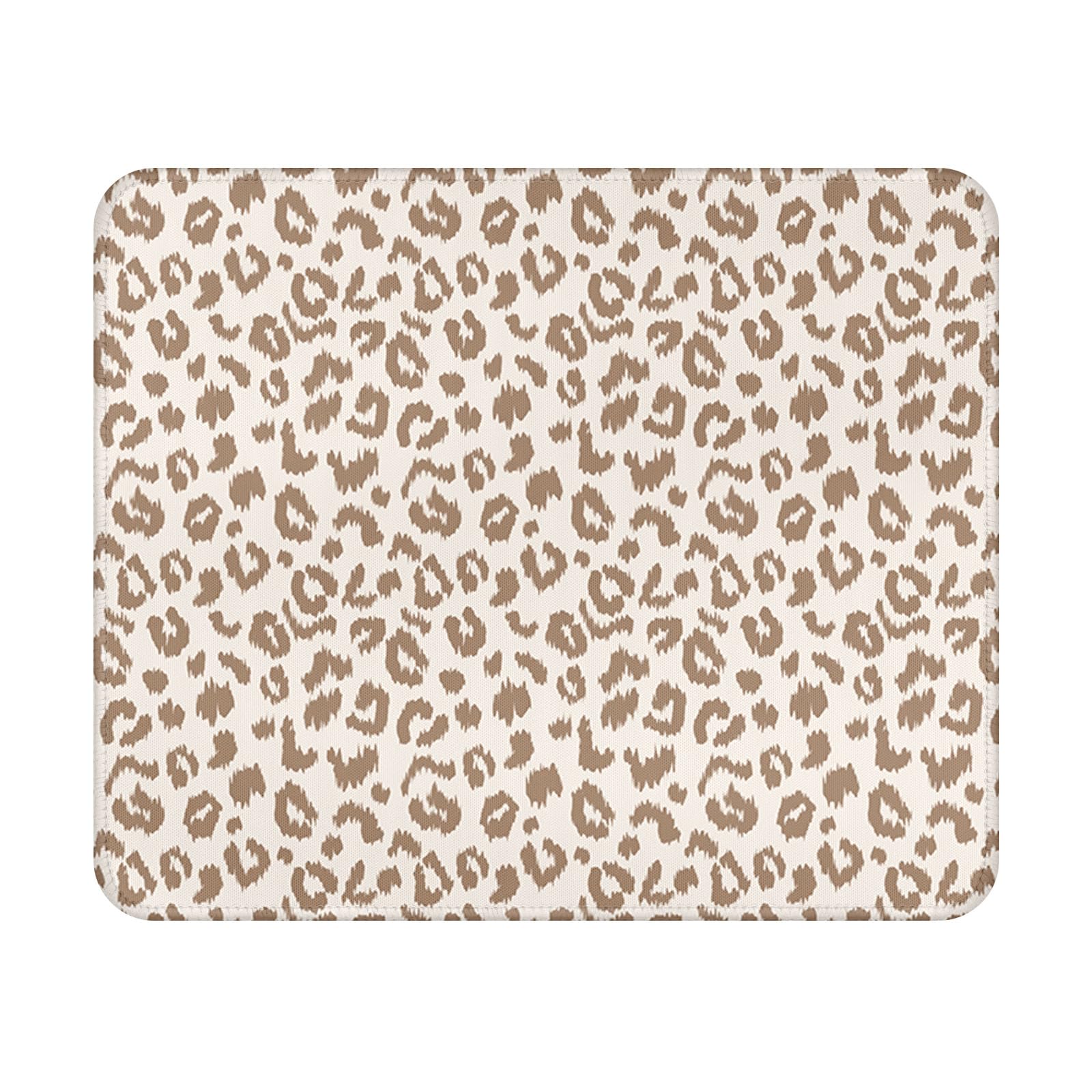 Leopard Mouse Pad - 9.5x7.9 Inch Light Brown Cheetah Mousepad Animal Print Keyboard Mat with Anti-Slip Rubber Base for Computer Mouse Keyboard Home and Office