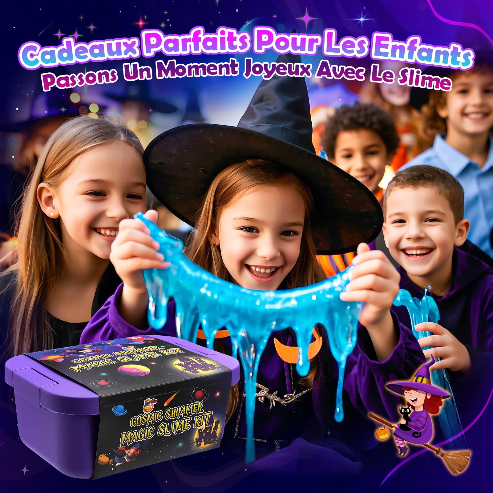 iKidiki Slime Enfant 6 7 8 9 10 11 12 Ans, Cadeau Fille 6-12 Ans Slime Fluffy Jouet Fille 6-12 Ans Galaxy Slime Kits de Loisirs Créatifs Activites Manuelles pour Enfants Potion Magique Enfant