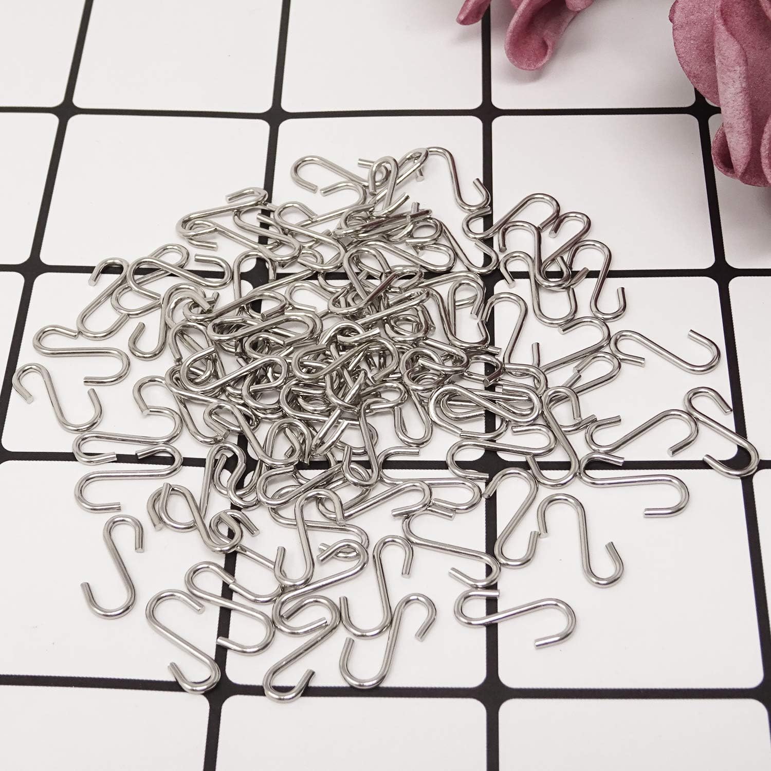Blасk Frіdау Clеаrаnсе HONBAY 100PCS Mini S Hooks Metal S Shaped Wire Hooks Hanging Hooks Connectors for Crafts, Jewelry, Key Chain, Tags Han