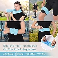 Vista 4 de Toalla refrescante con insertos de paquete de hielo de gel suave Incluye 2 paquetes de hielo en gel reutilizables - Envase de compresión multiusos